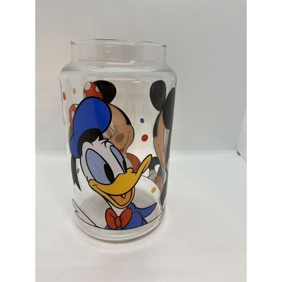 Disney Anchor Hocking Glass JarNO LID Goodies Candy Cookie Mickey Minnie Donald - Picture 5 of 10